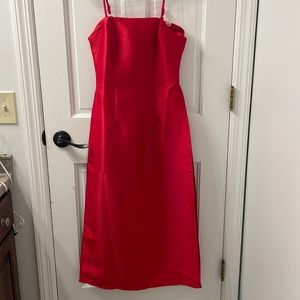 Red ao dai with pants and cape